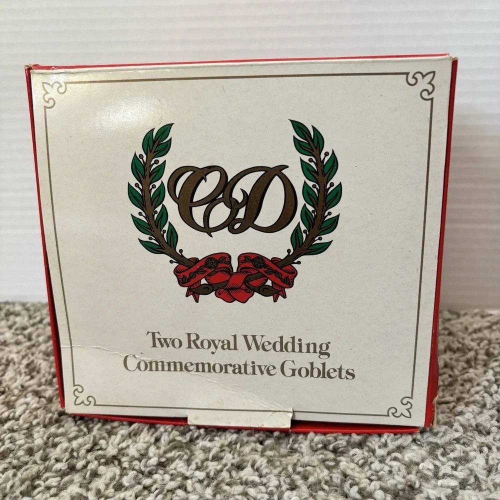 Dema Two Royal Wedding Commemorative Goblets in Original Box